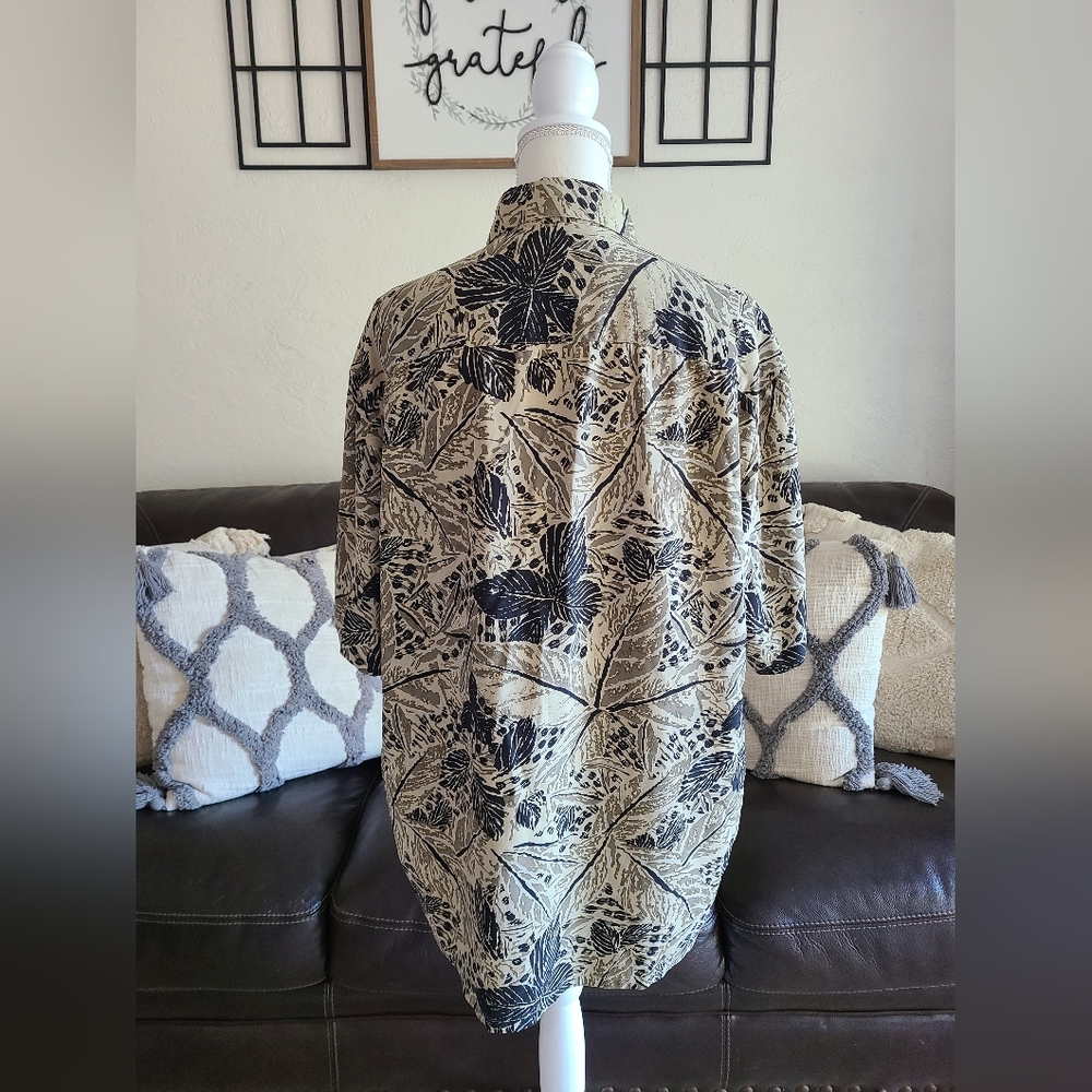 Axis LA Men’s 100%‎ Silk Tropical Hawaiian Short Sleeve Button Up Shirt Size L - Picture 6 of 11